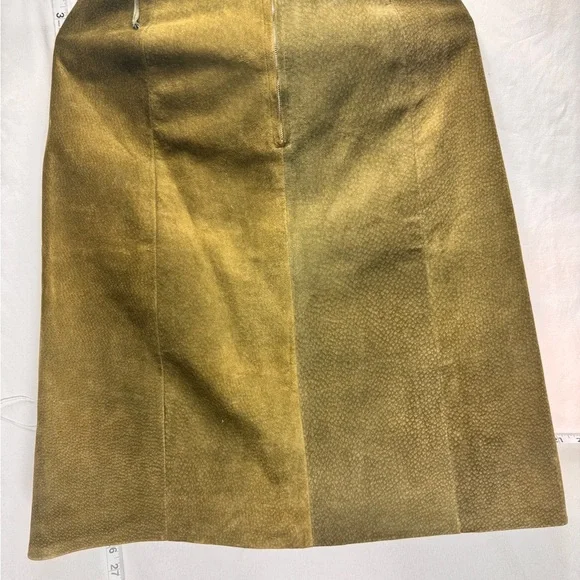 Vintage, Sz 4, custom, olive green genuine Suede Leather suit with Embroidery. - Picture 7 of 15